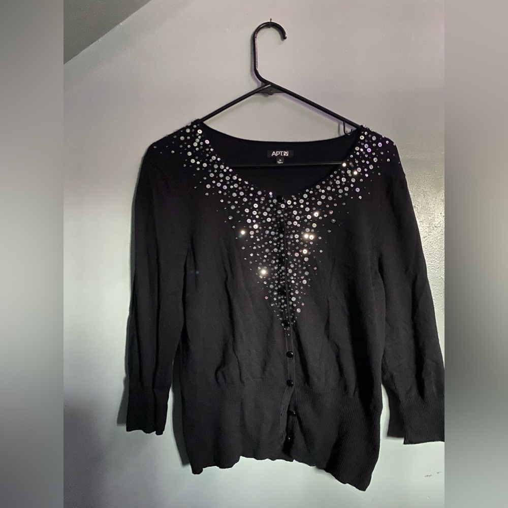 Black Sequence Button Up - image 2